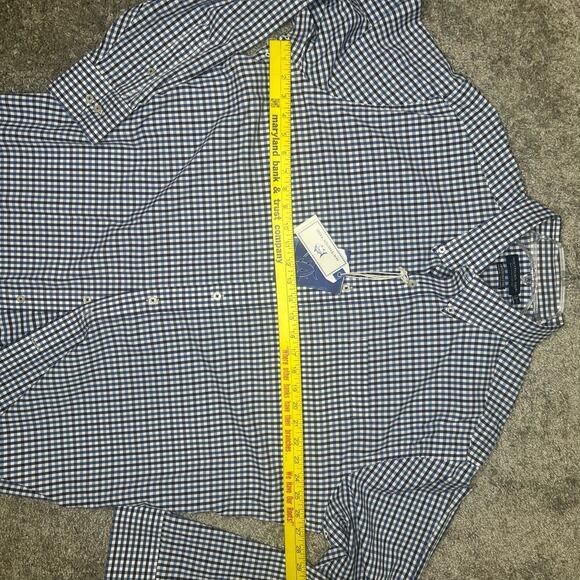 Southern Tide Button Down Size XXL Gingham Madras Blue 91% Nylon 5382 - Picture 6 of 9